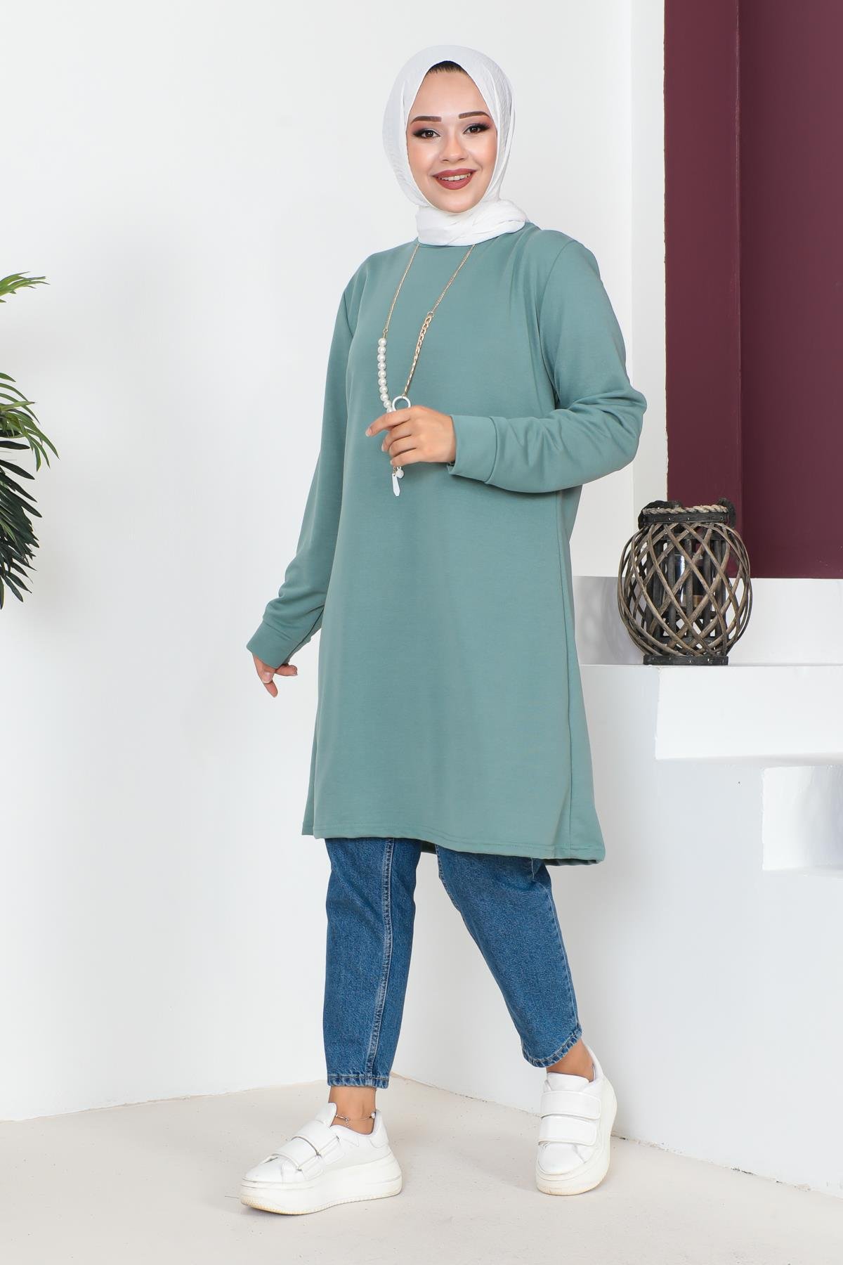 Kolyeli Tesettür Tunik Modelleri - Affan Moda