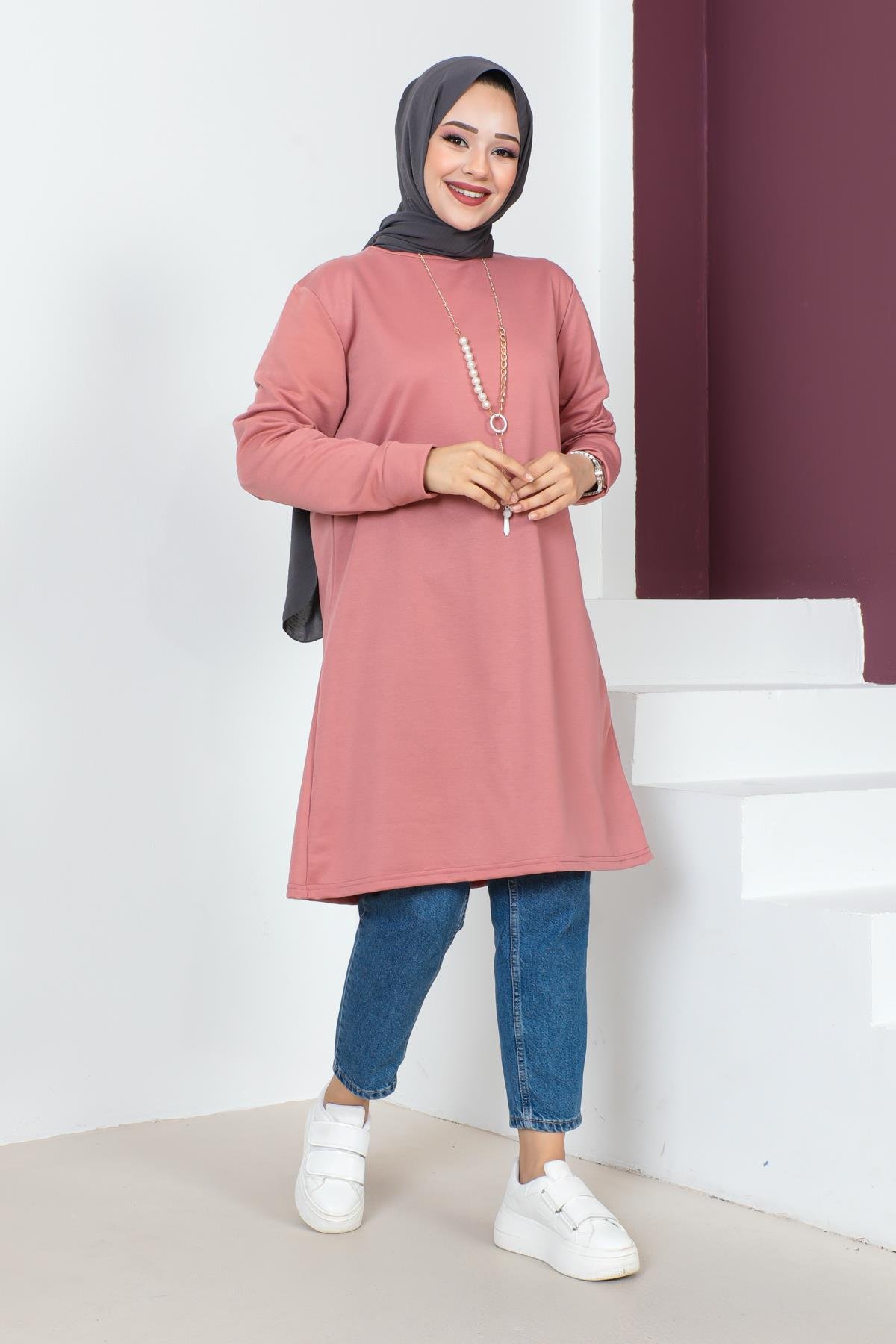 Kolyeli Tesettür Tunik Modelleri - Affan Moda