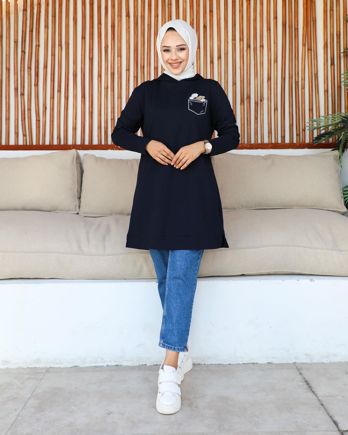 Tesettür Tunik Modelleri - Nakışlı Tunik Modelleri - Affanmoda