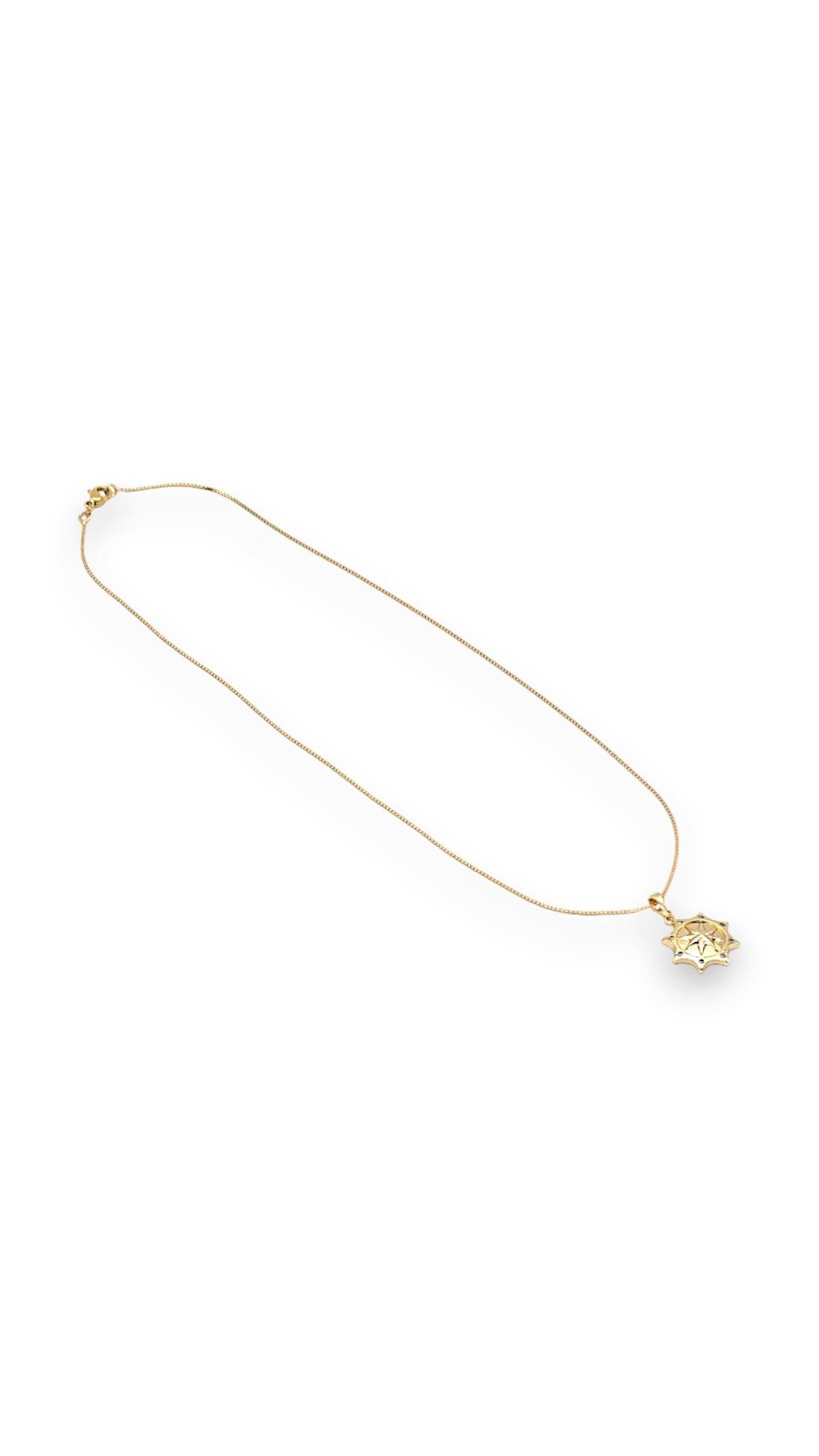 Dümen Plaka Kolye 14K Gold 44cm