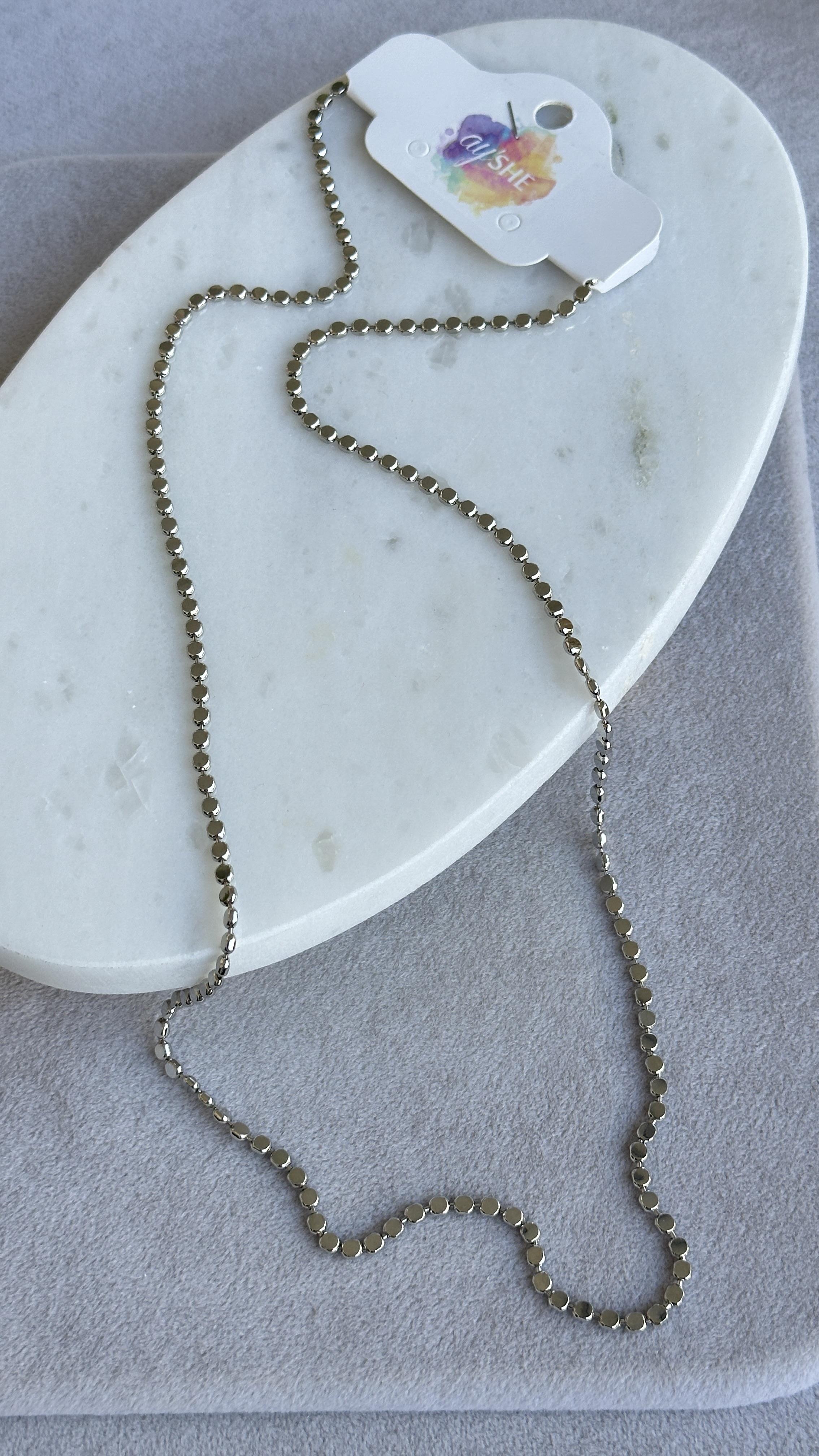 Ezme Pul Silver Kolye 50 cm