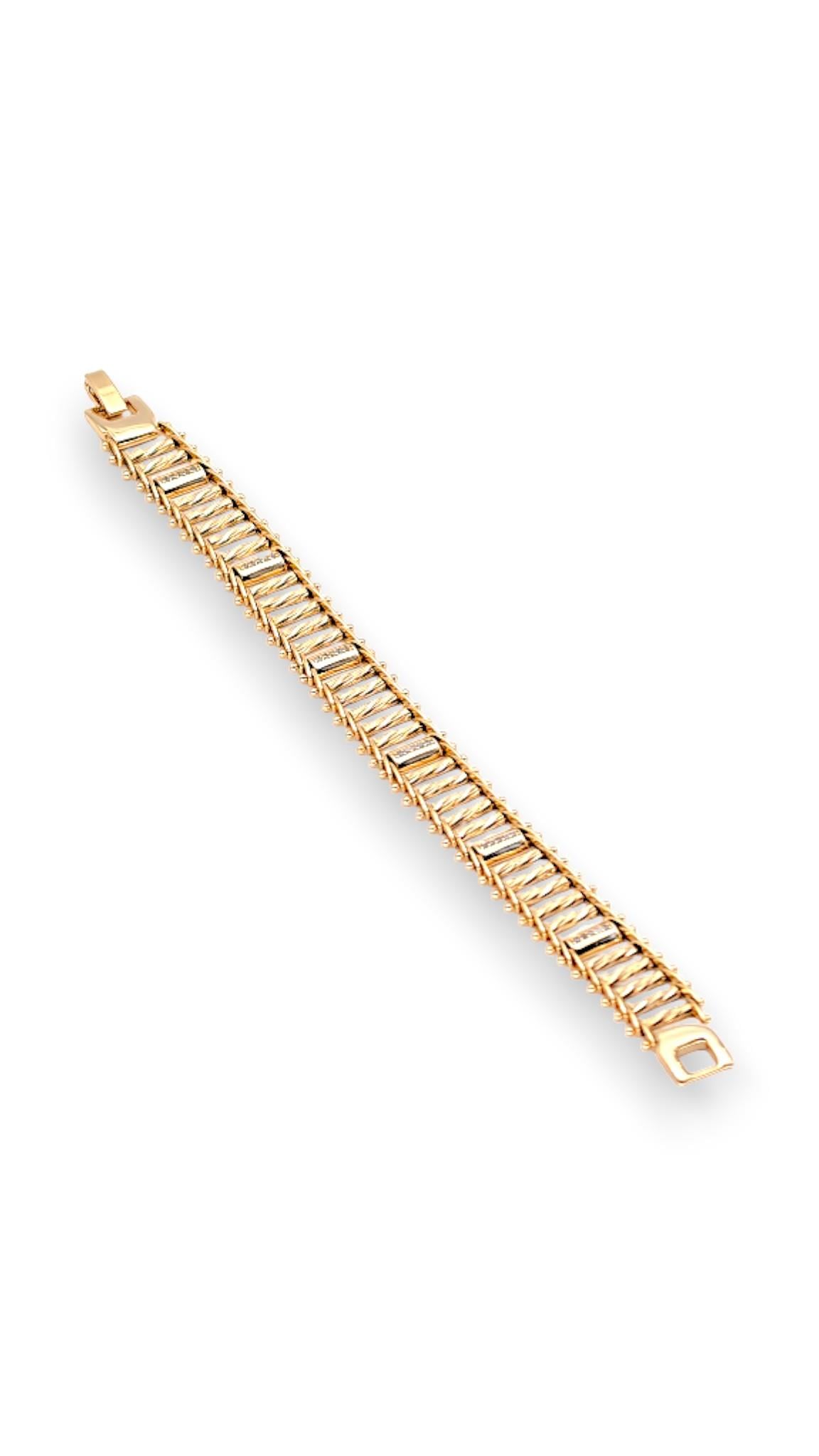 Geniş Bilyeli Taşlı Bileklik 19 cm