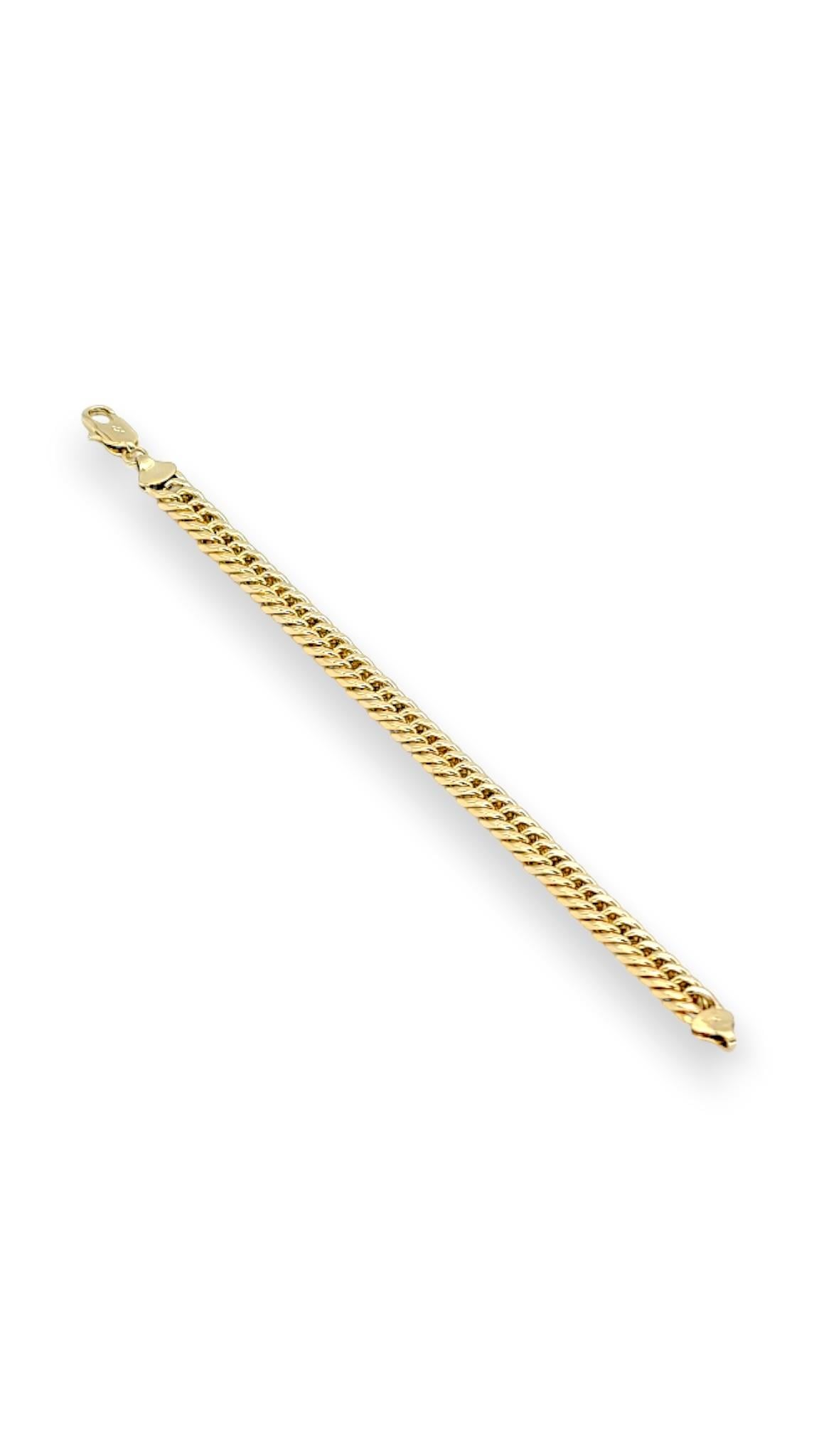 Kalın yassı nostalji 14K gold 21 cm bileklik