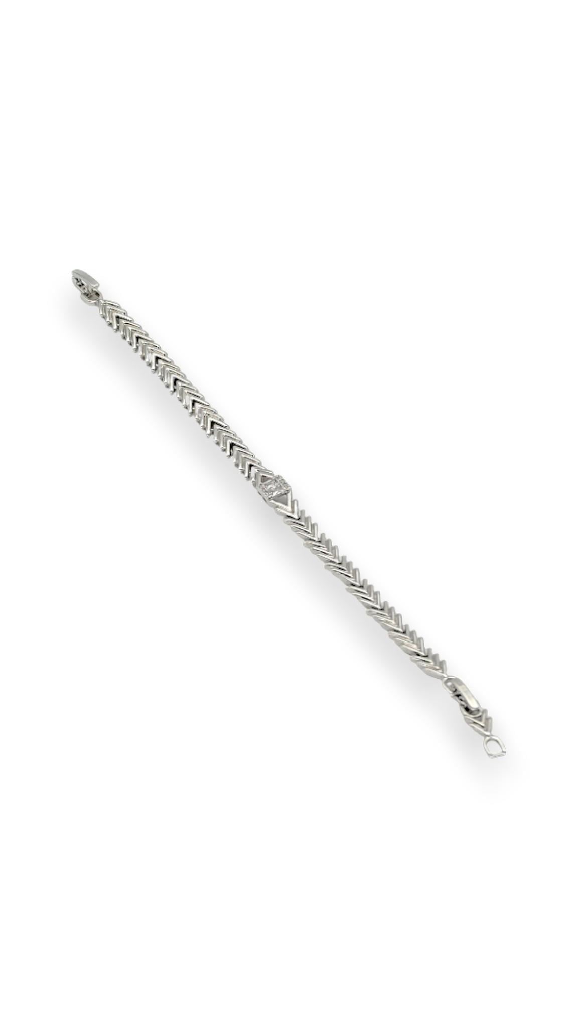 Silver Baget Taşlı aprak Bileklik 19 cm