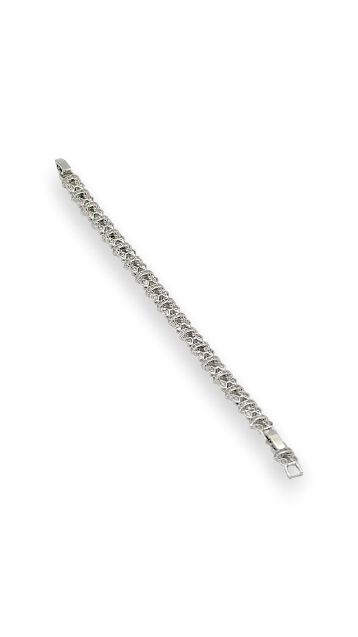 Silver İki Sıra Taşlı Bileklik 19cm