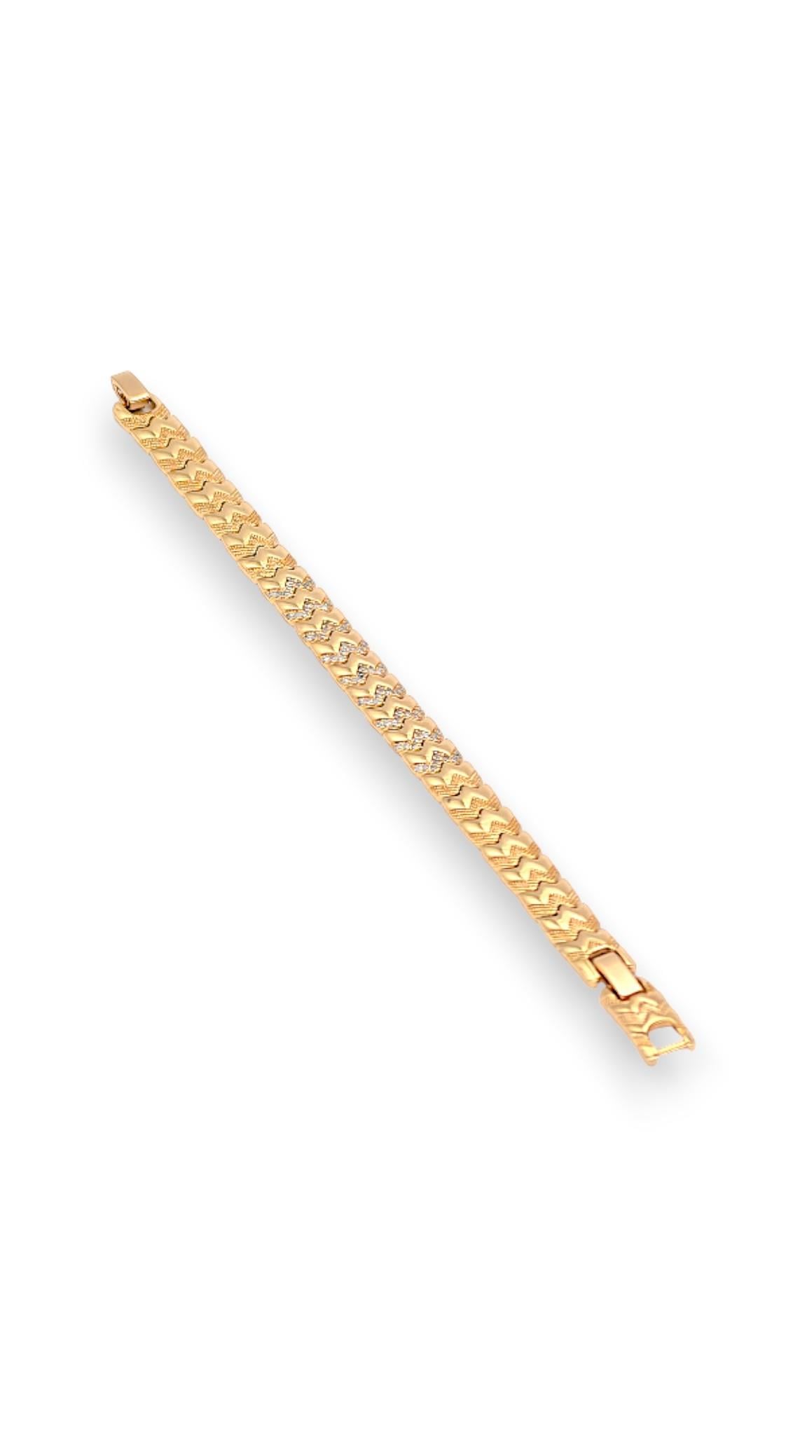 W Plaka Taşlı Bileklik 19 cm