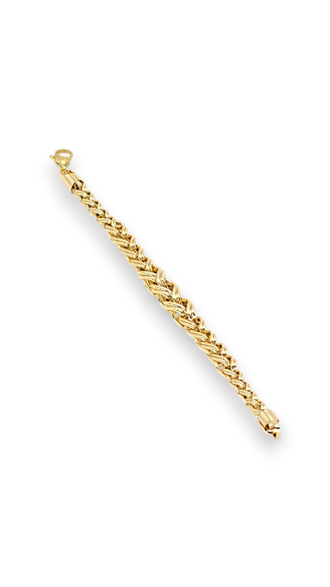 Zincir örgülü boyutlu model 14K gold 20 cm bileklik
