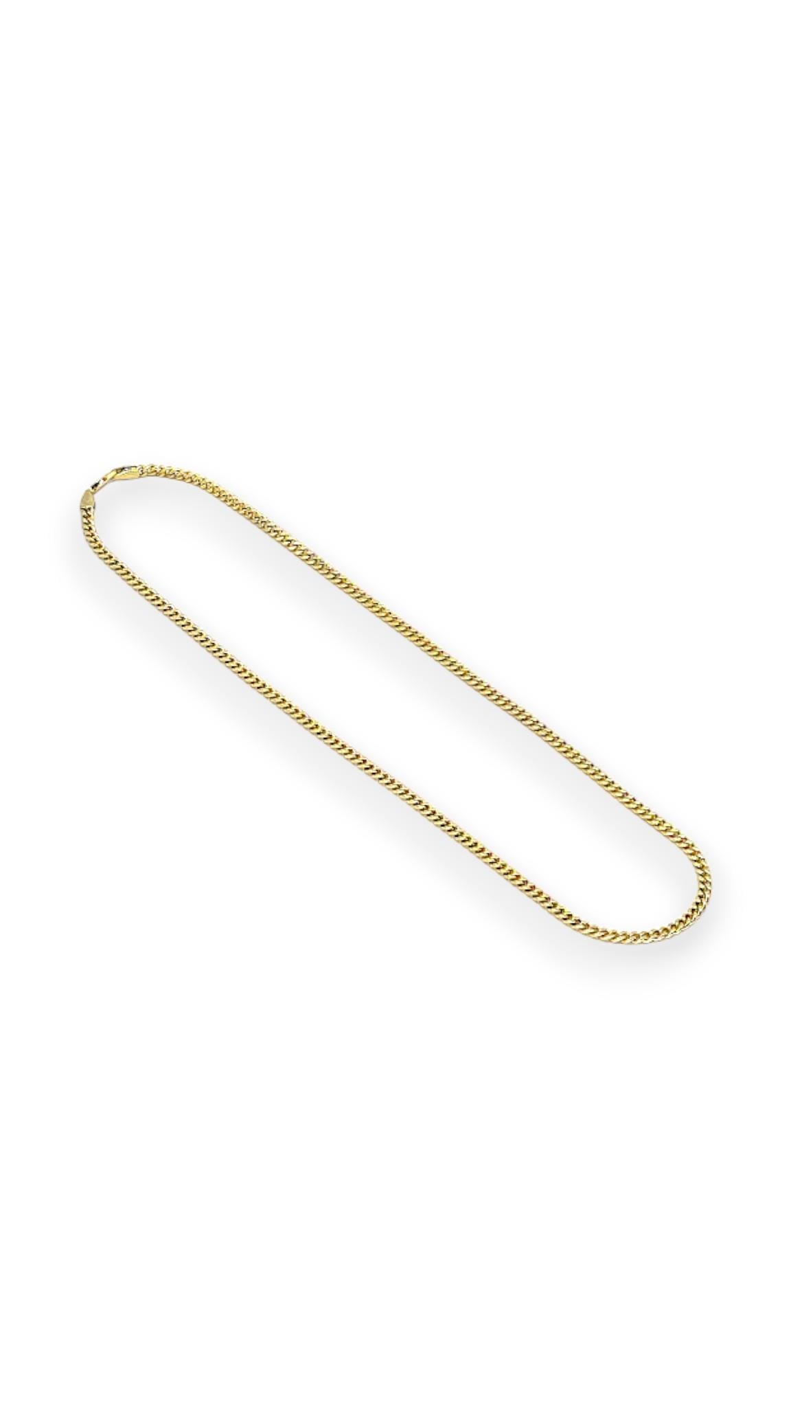 Zincir Plaka 14K Gold Kolye 60cm