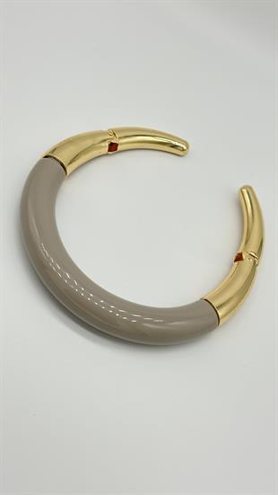 Bej Plaka Detay Choker