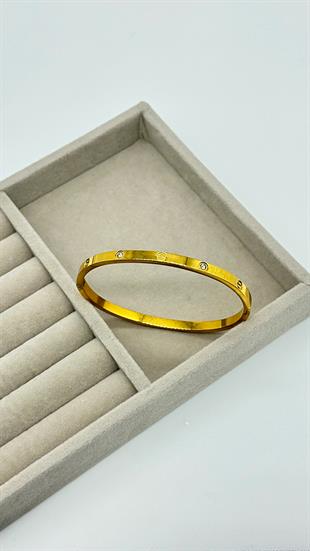 Cartier Kelepçe İnce Taşlı Orta Boy