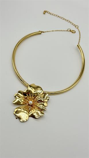 Çiçek Detay Gold Choker