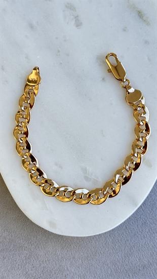 İri Düğme Plaka Bileklik 21cm