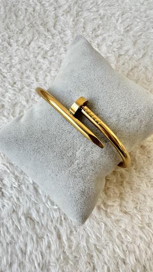 Özel Seri Marka Model Çivi Görünüm Gold Kelepçe