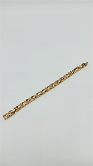 plakalı taş detaylı dikdötgen bileklik