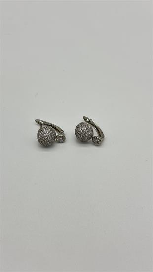 Taşlı Topçuk Silver Küpe