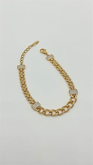 Taşlı zincirli bileklik 