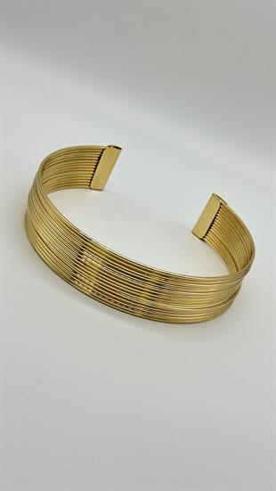 Telli Çoklu Choker Gold