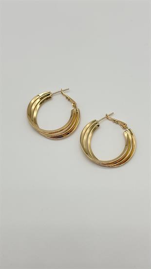 Üçlü Görünümlü Halka Küpe