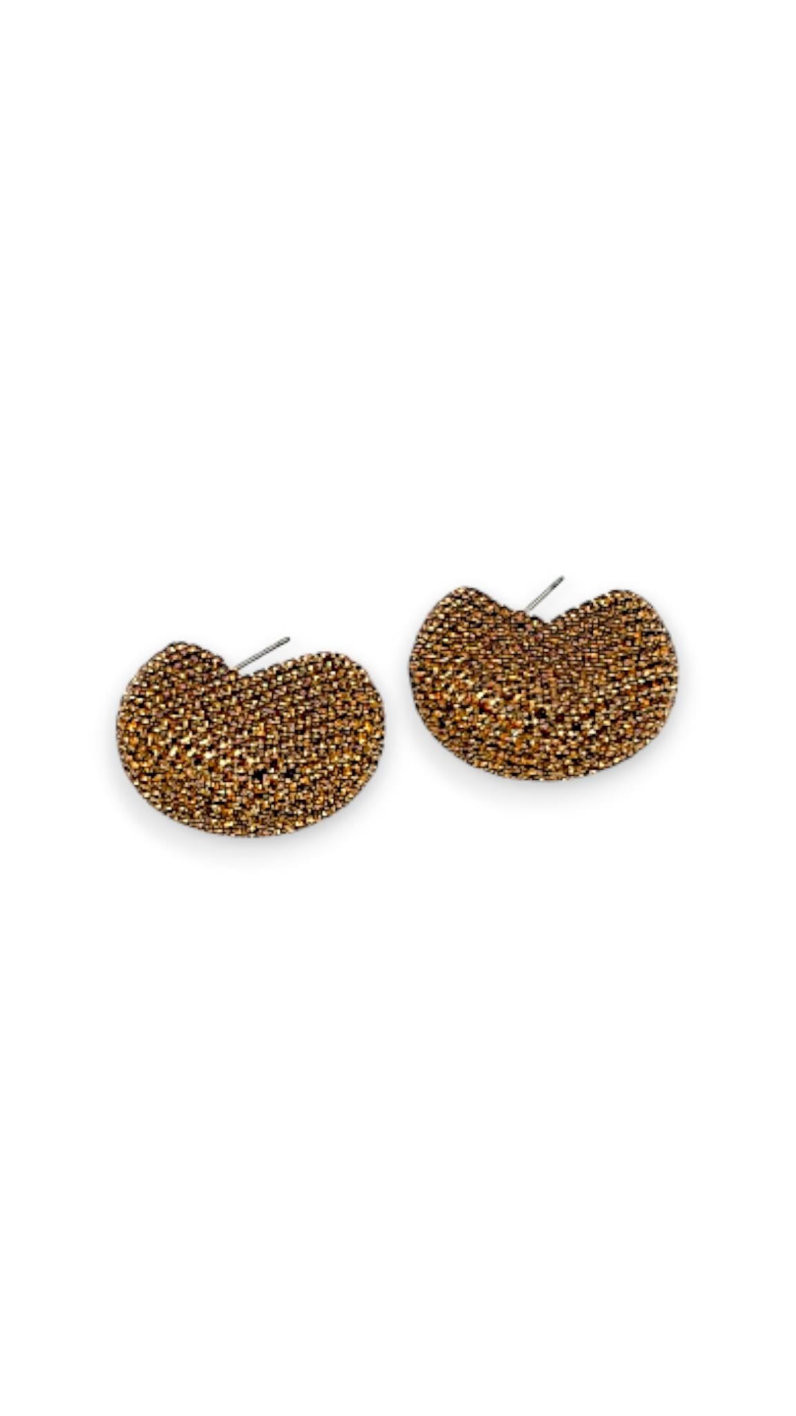 Bal Rengi Taşlı Küpe 3cm