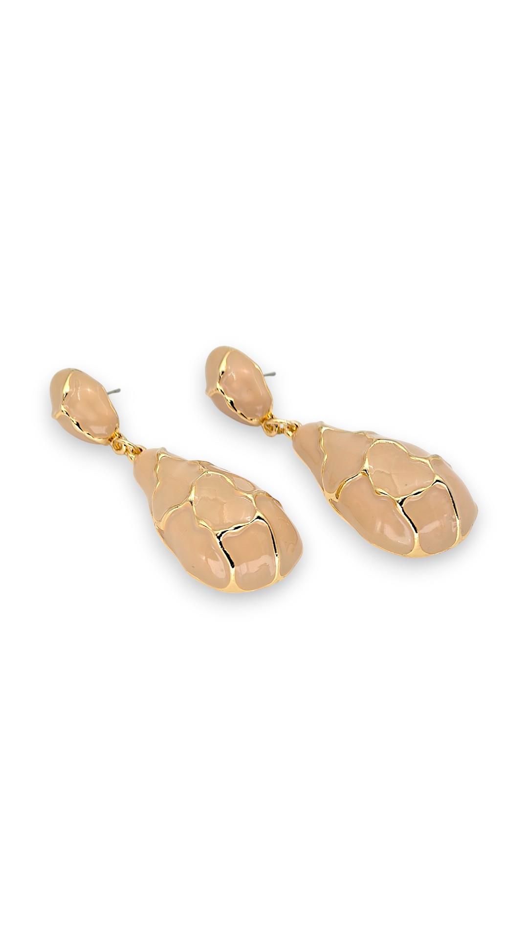 Bej Damla Gold Küpe 5,5mm