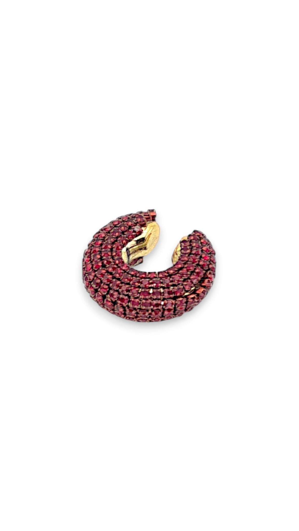 Bordo Taşlı Earcuff