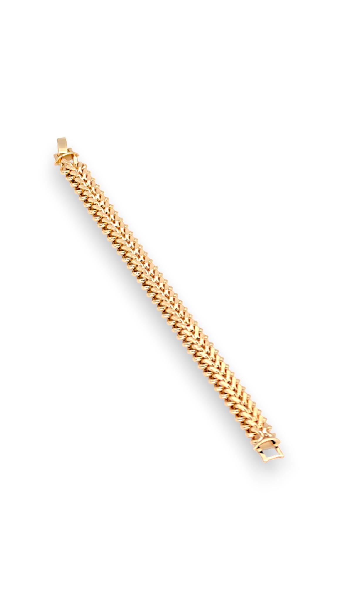 Boyutlu Başak model gold 19 cm bileklik 