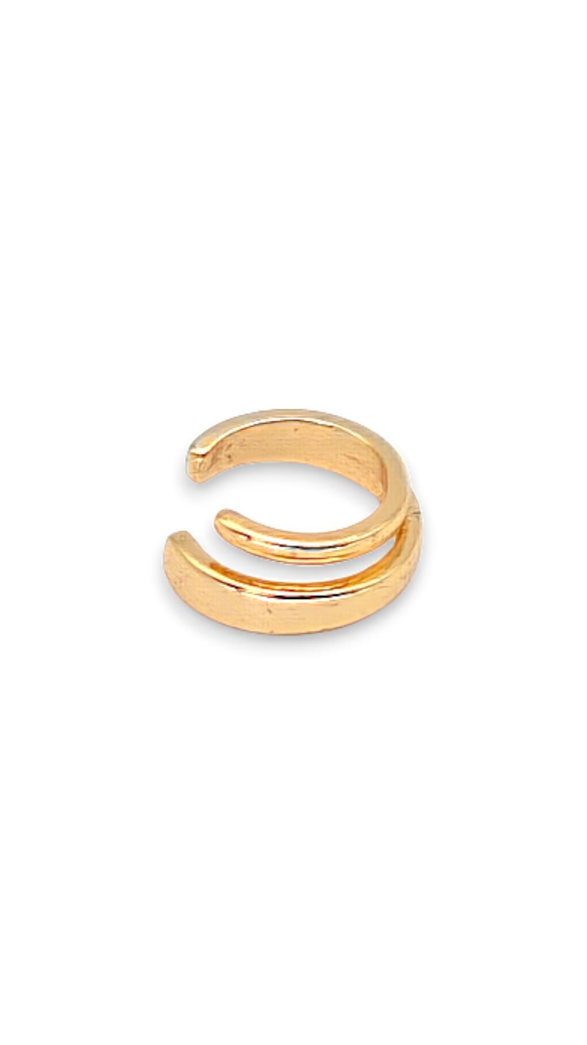 Çiftli Halka Görünümlü Gold Earcuff