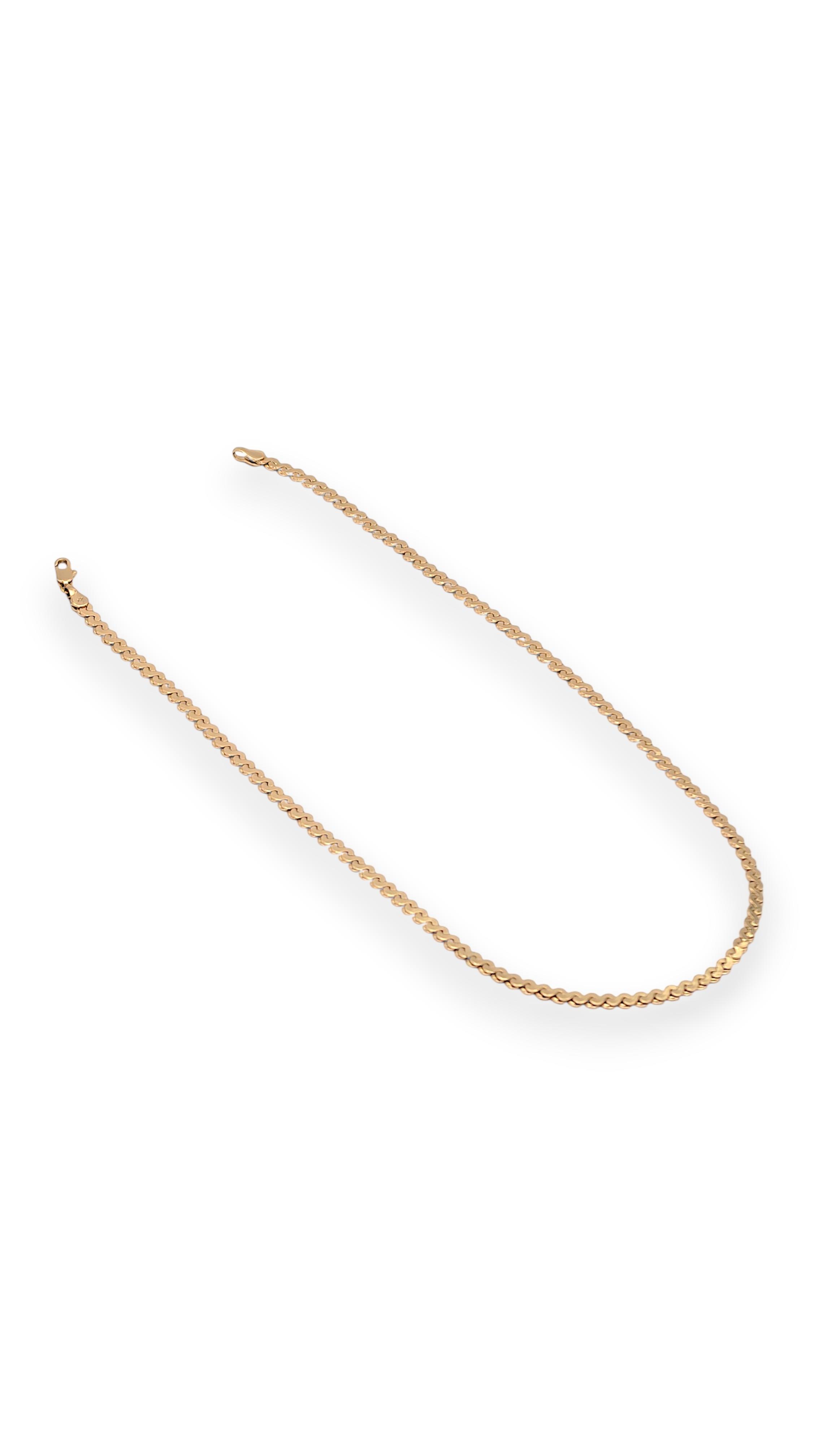 Çiftli S Plaka Kolye 50 cm