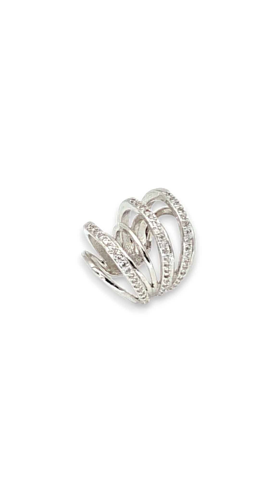 Çoklu Görünümlü Taşlı Silver Earcuff