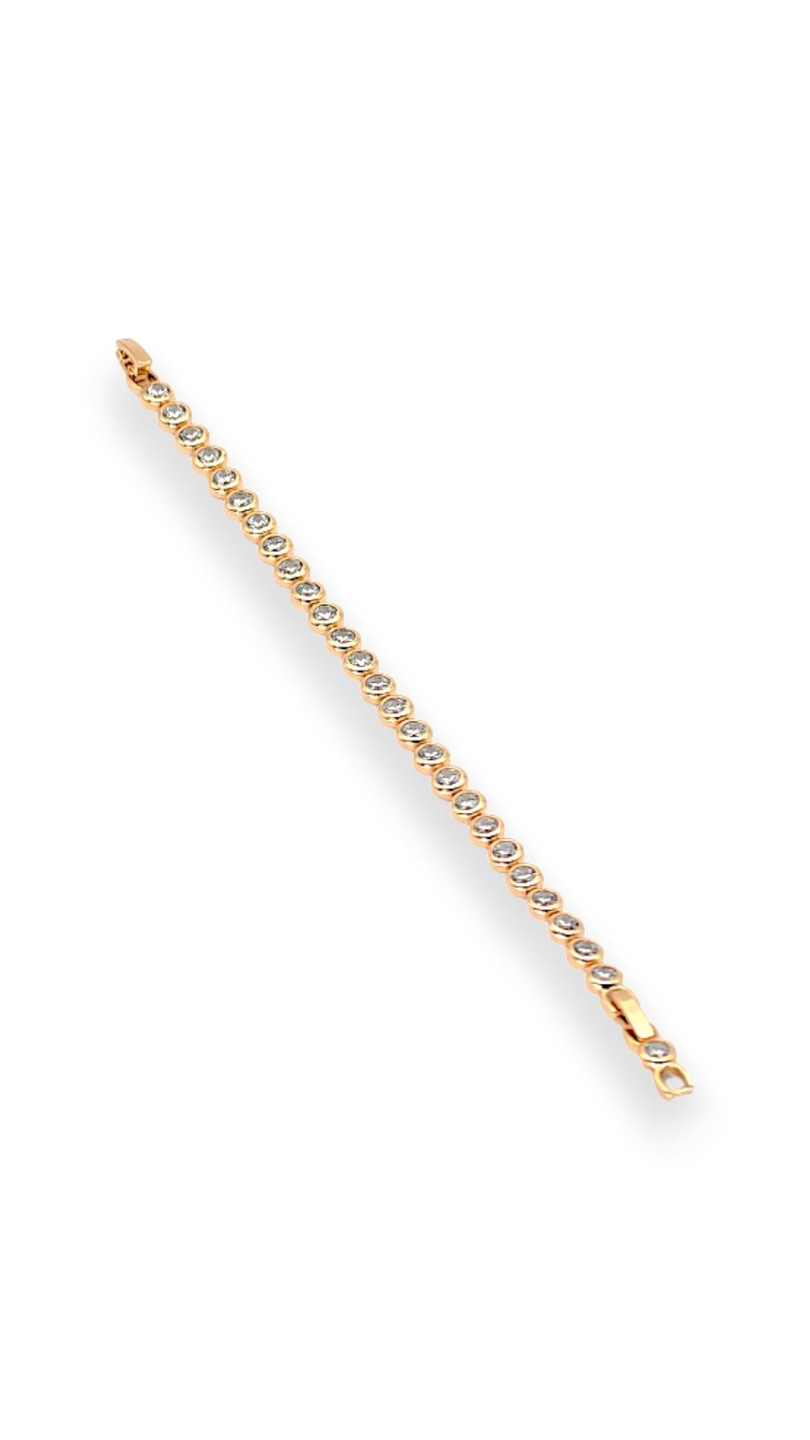 Diamond Su Yolu Gold Bileklik 19cm 