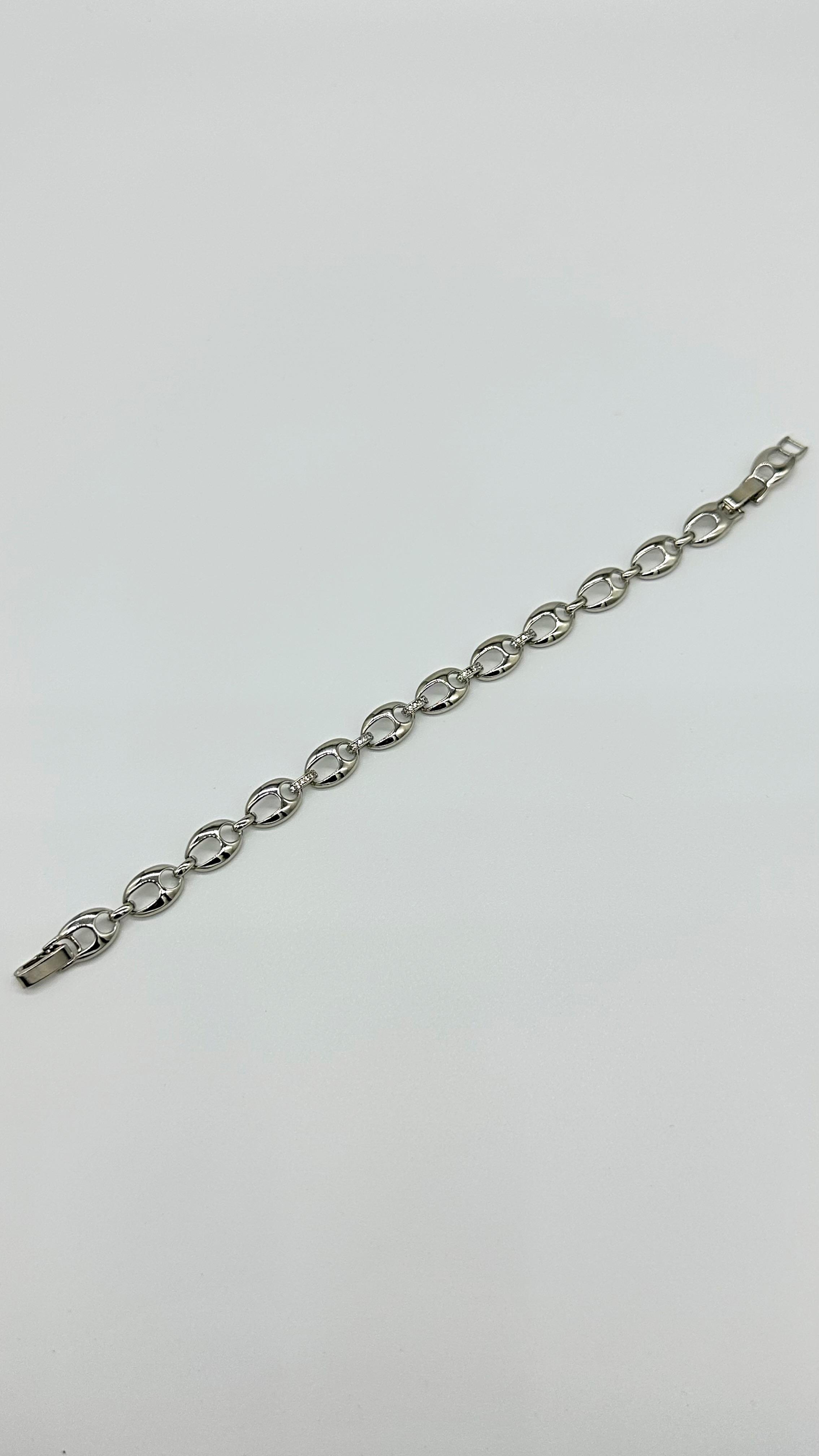 düğme plaka bileklik silver