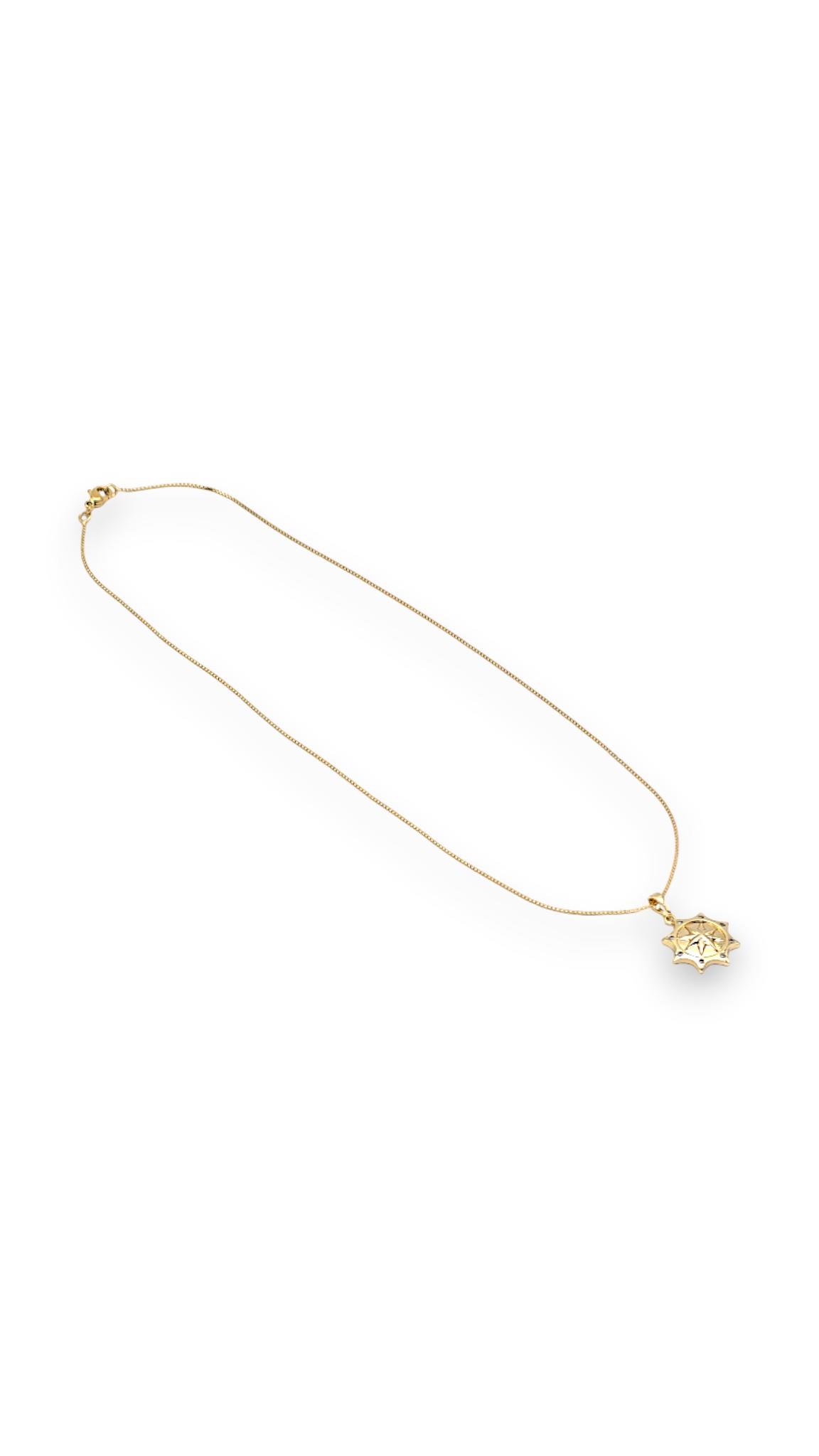 Dümen Plaka Kolye 14K Gold 44cm