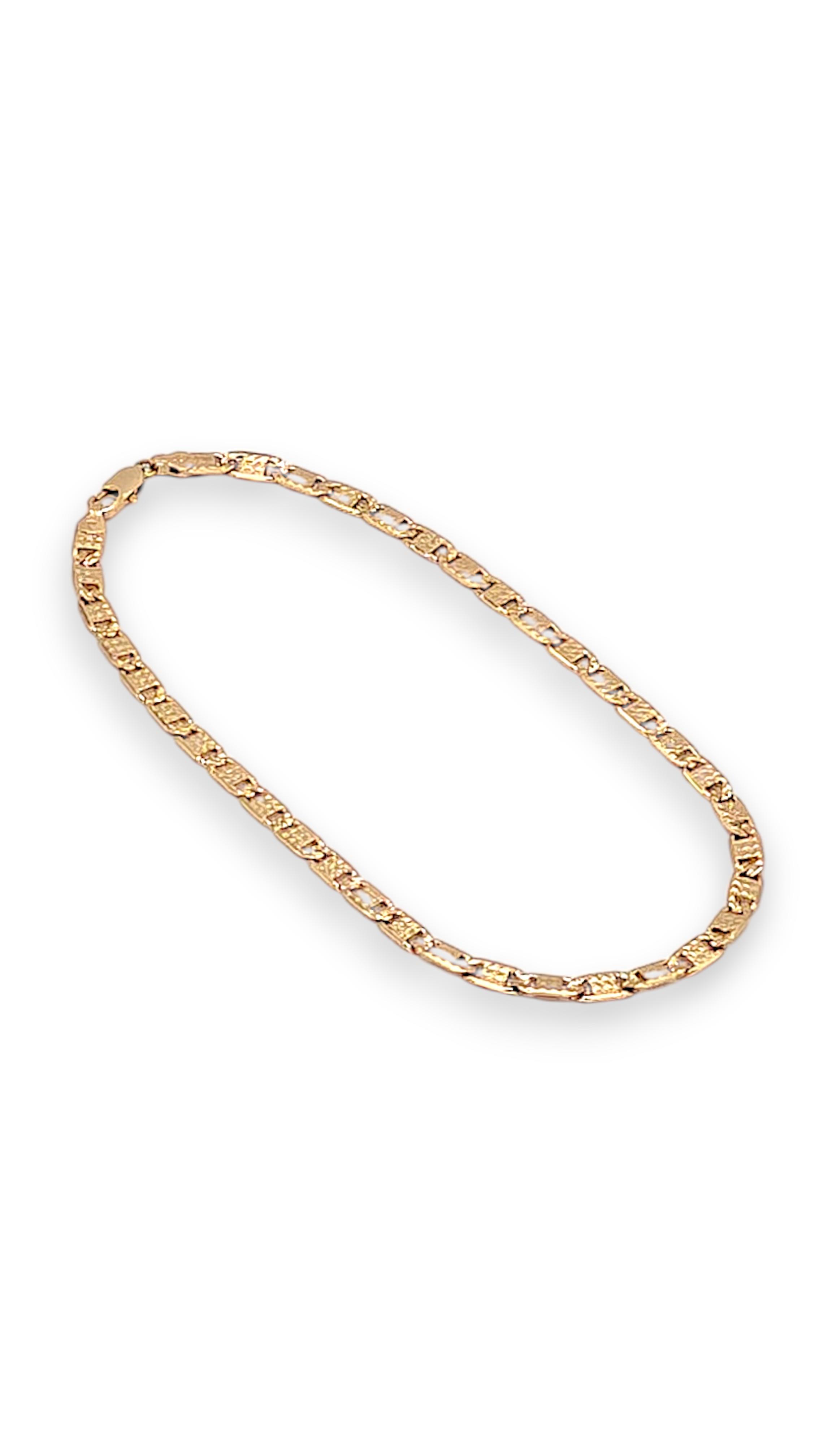 Ezme Plakalı Gold Kolye 45cm 