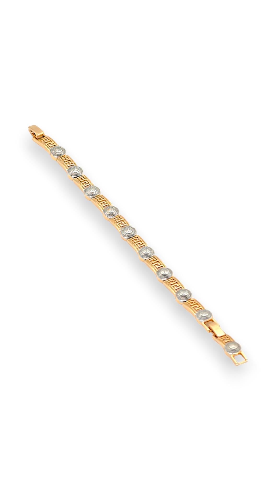 Geometrik desen yuvarlak silver 20 cm bileklik