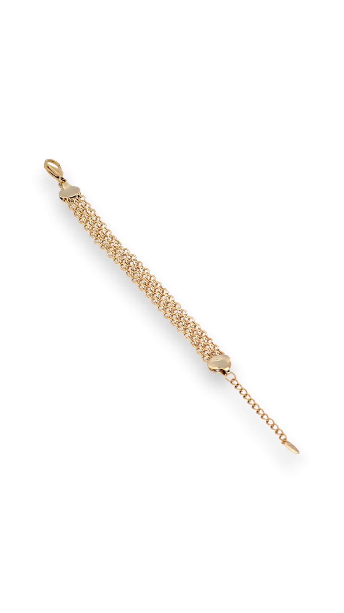 Halkalı Geniş Gold Bileklik 20cm