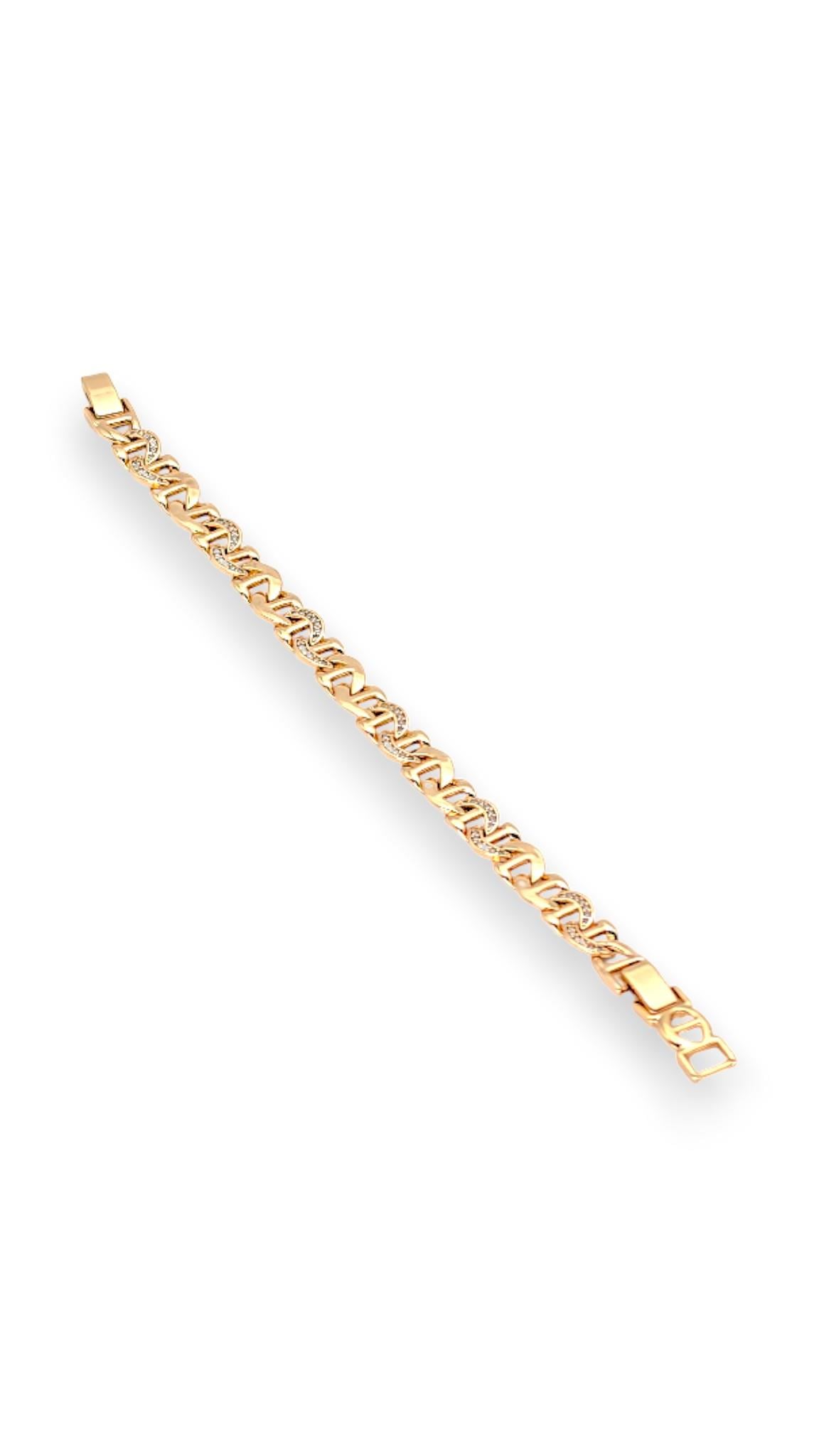 Hilal taş detaylı gold 20cm bileklik