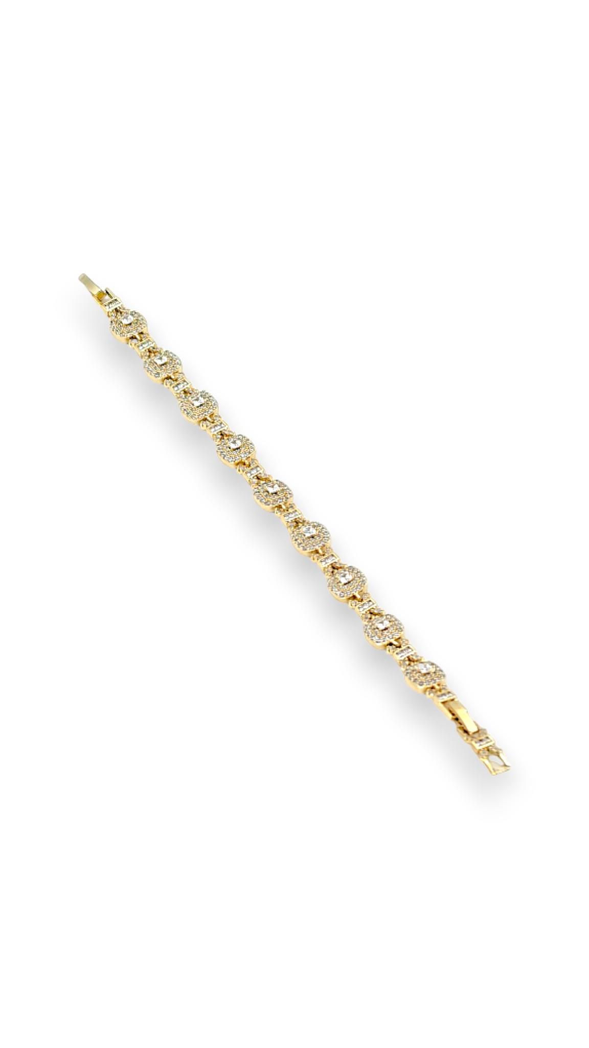 Kare Baget Bileklik 14K Gold 19 cm  