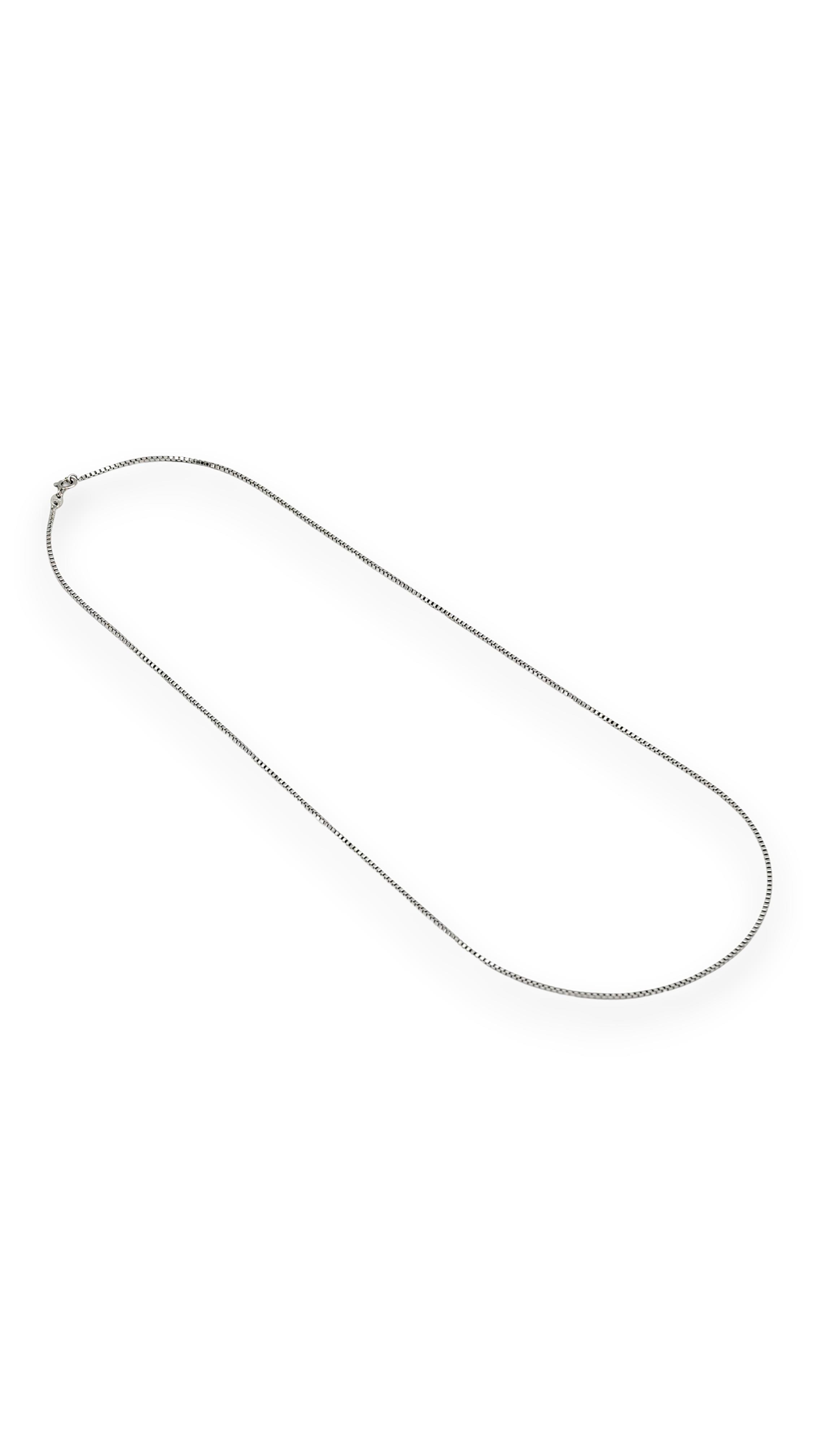 Küp Plaka Kolye Silver 60cm