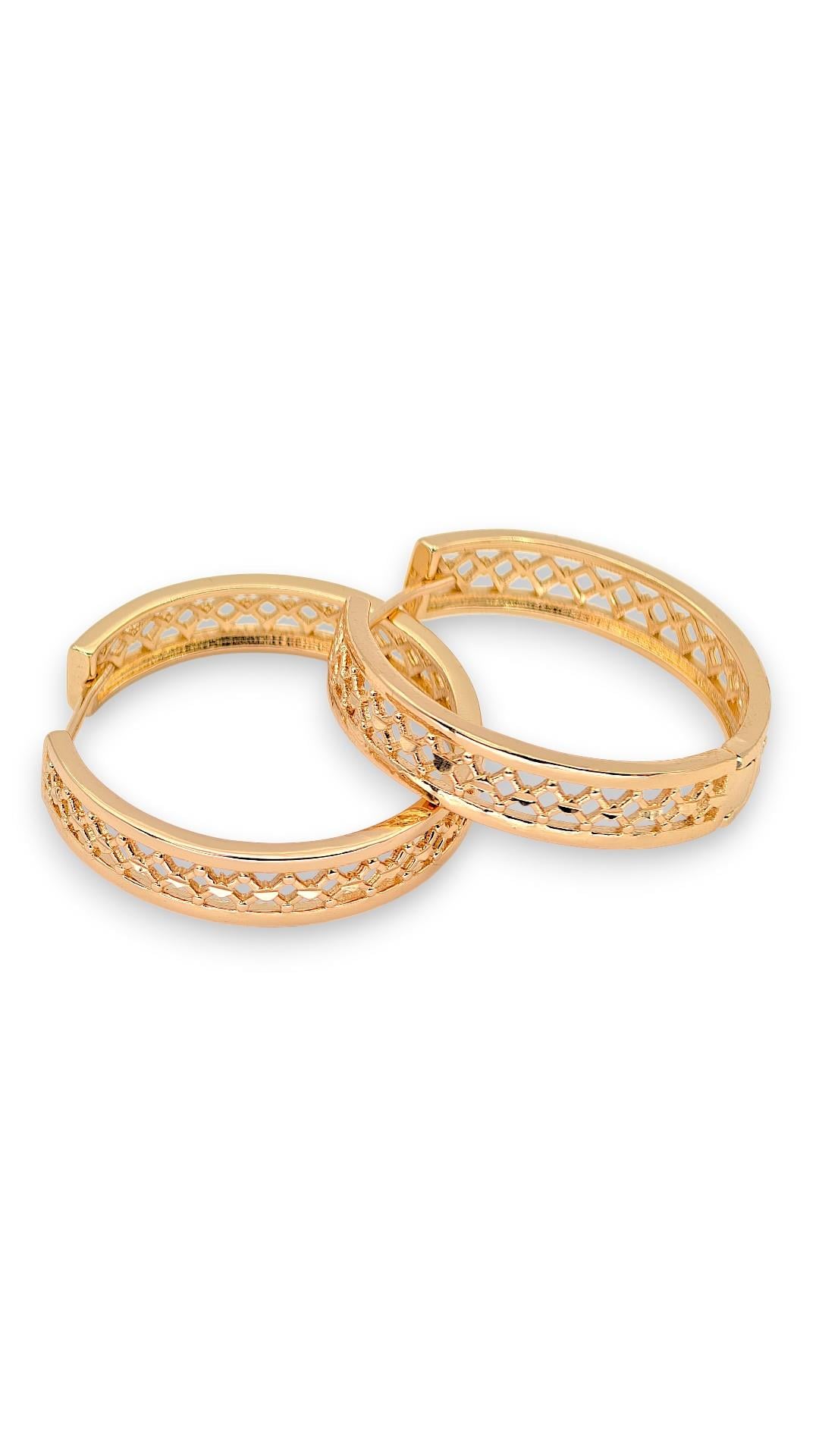 Ortası Delikli Halka Küpe 4cm