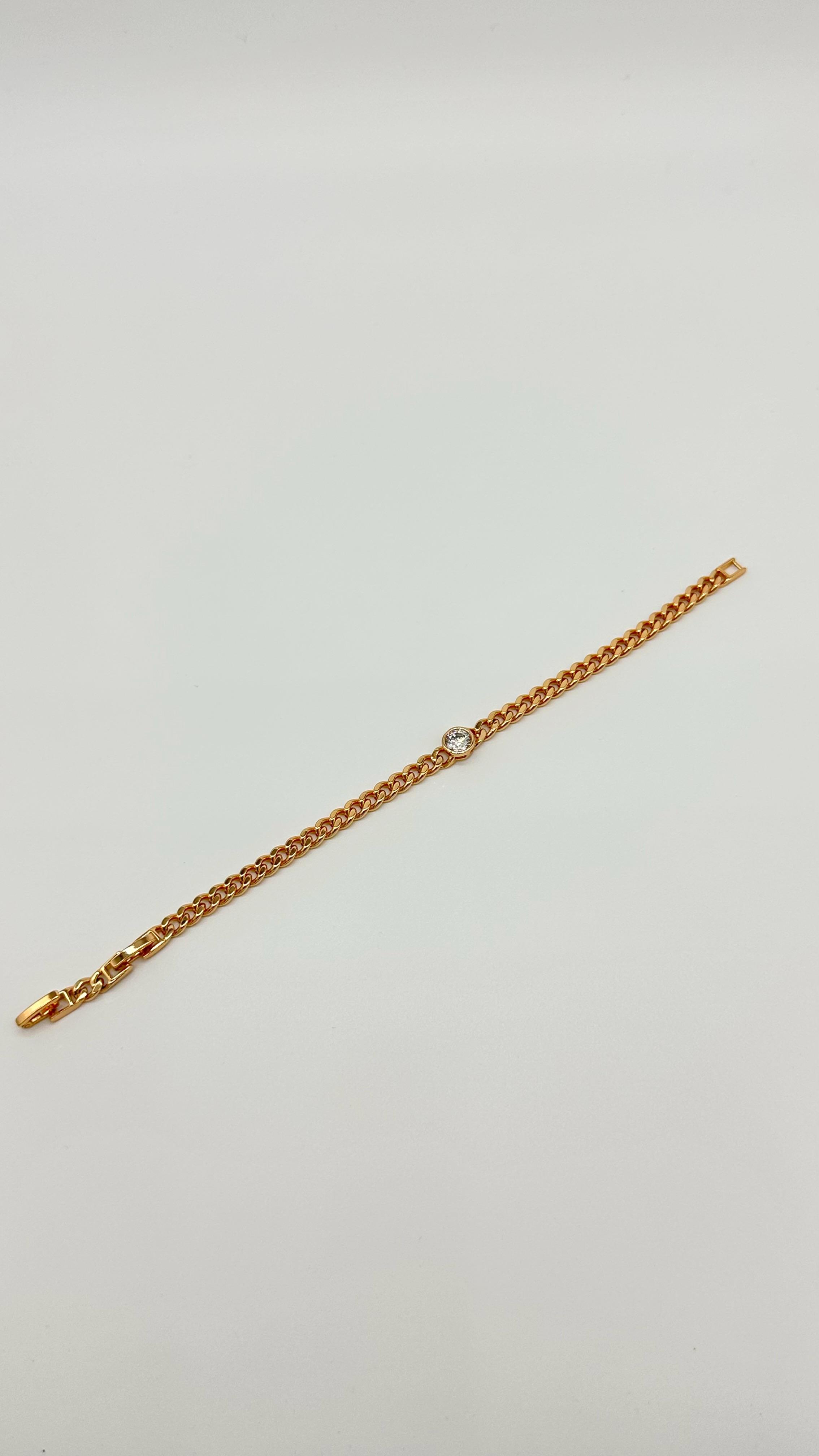 ortası taşlı zincir bileklik