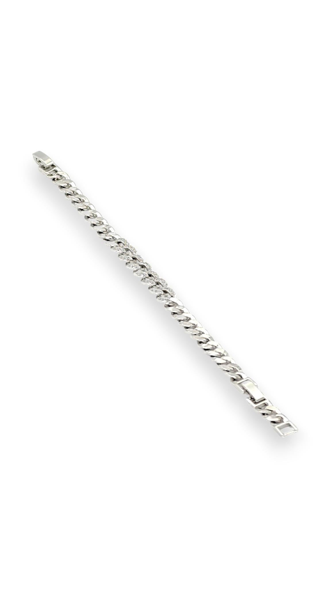 Ortası Yedili Taşlı Bileklik Silver 19cm