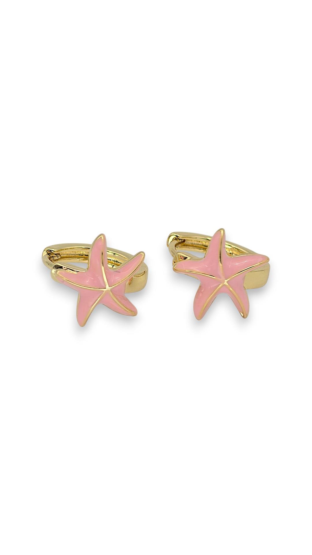 Pembe Yıldız 14K Çocuk Küpe 1cm