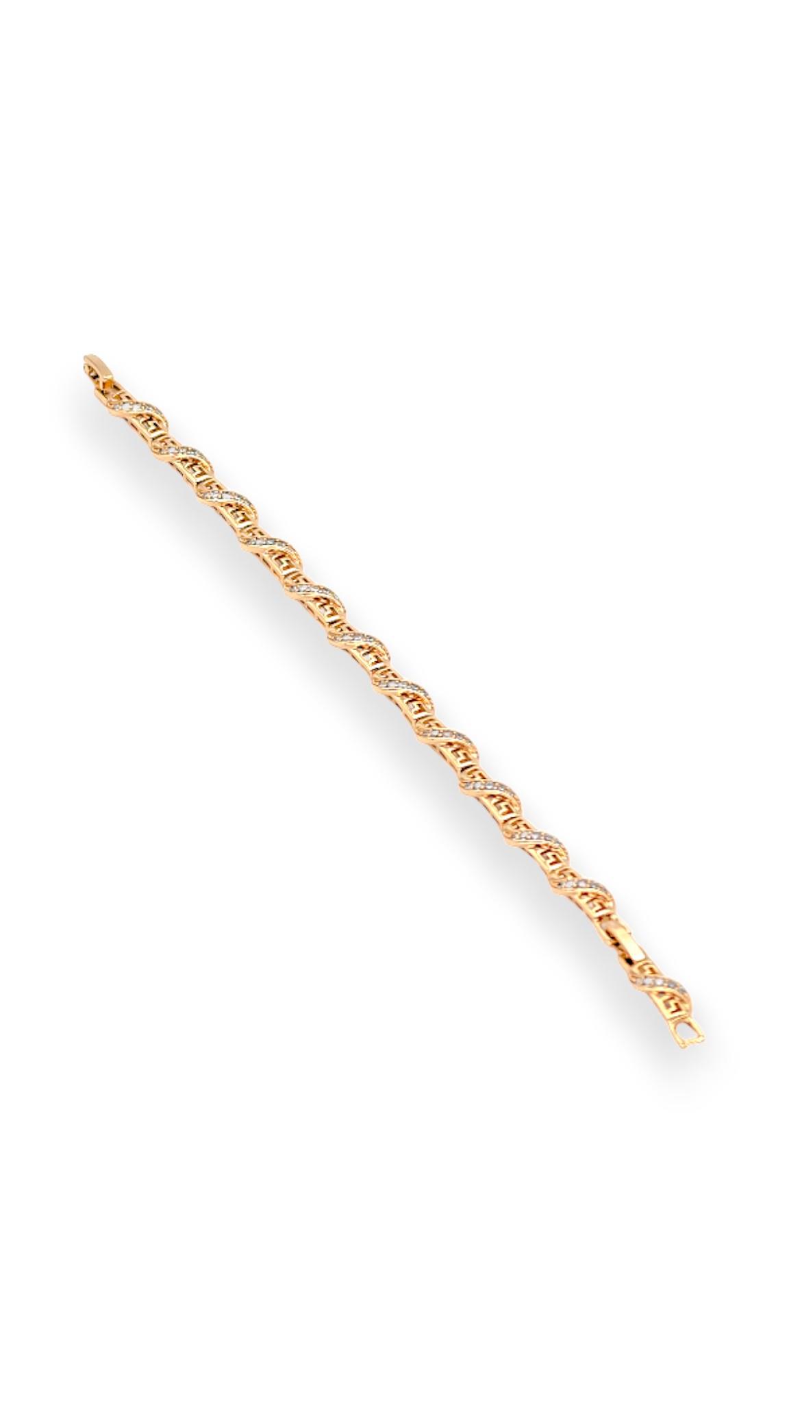 Sarmal taşlı gold 20 cm bileklik