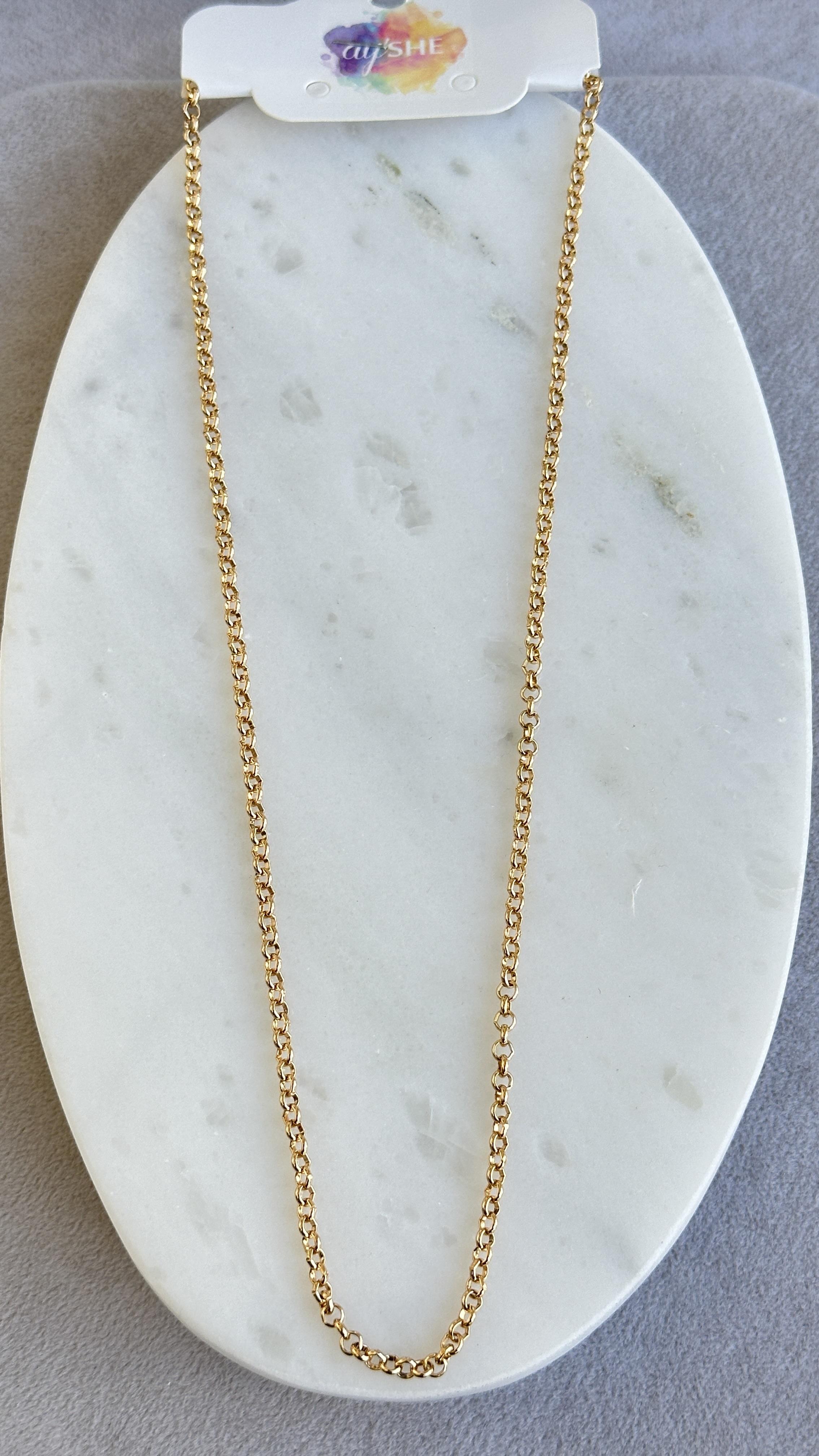 Seyrek Halkalı Gold Kolye 45cm