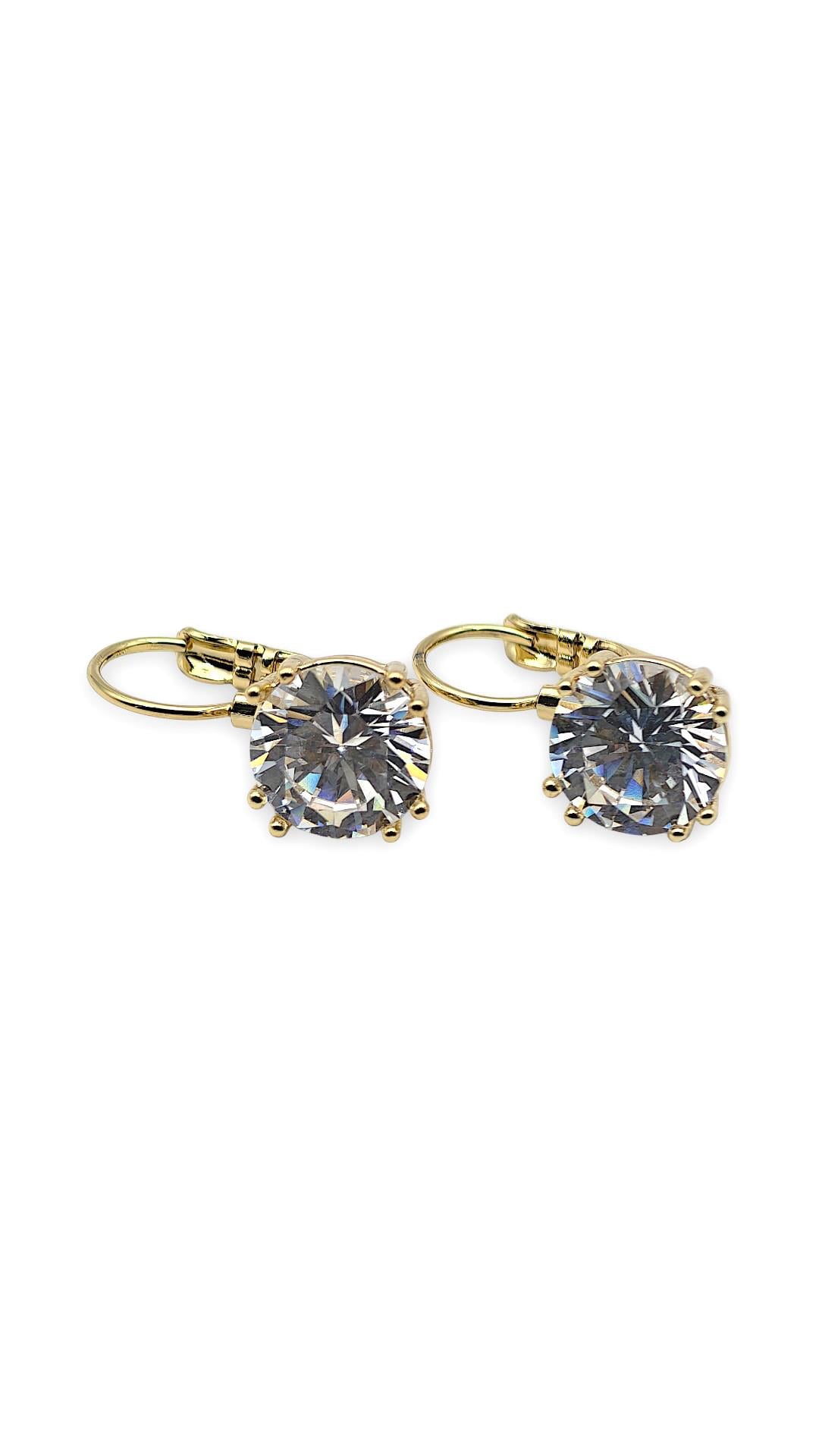 Tek Taş Baget Küpe14K Gold 2cm