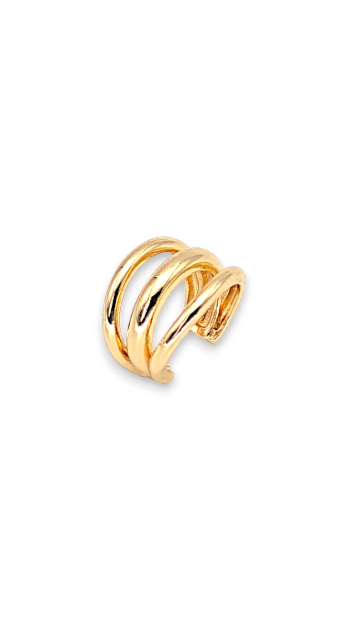Üçlü Halka Gold Earcuff
