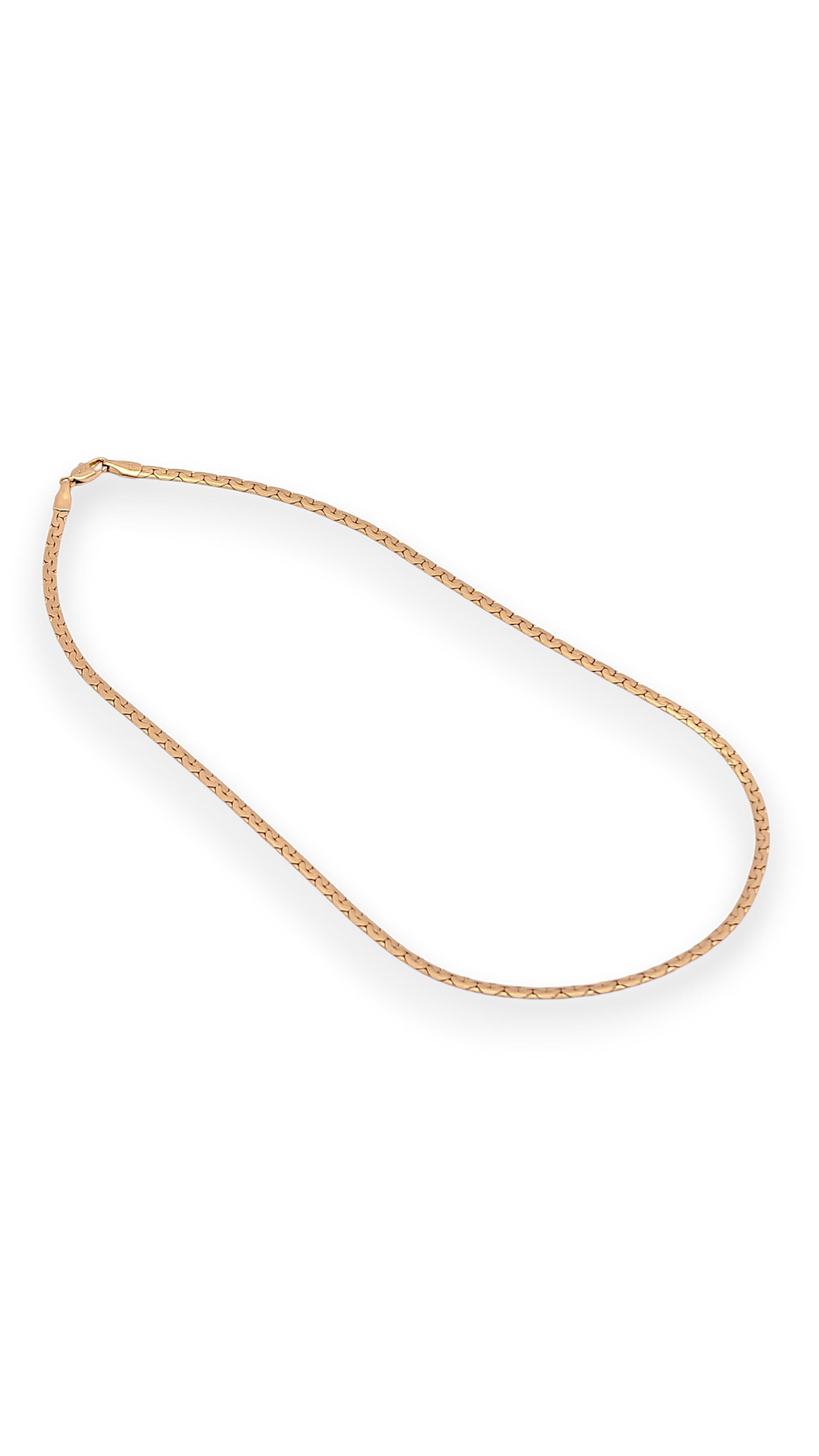 Yassı gold 45 cm kolye