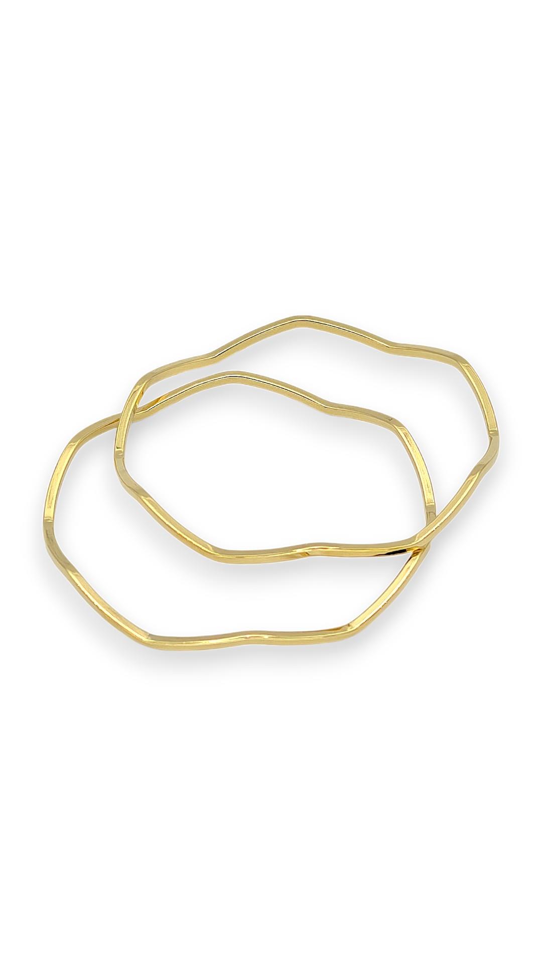 Zikzak Ajda Bilezik Gold 65mm