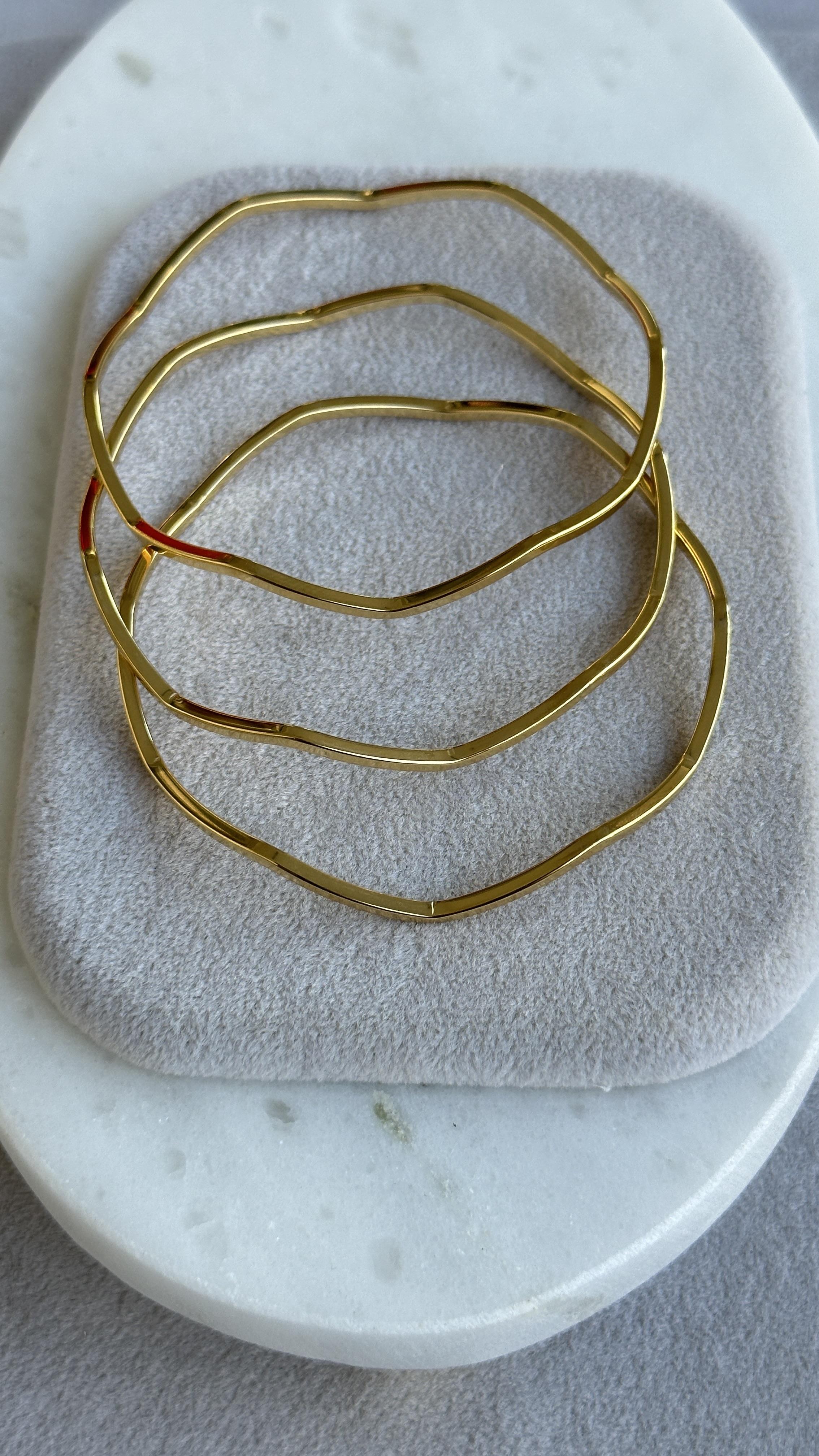 Zikzak Ajda Bilezik Gold 65mm