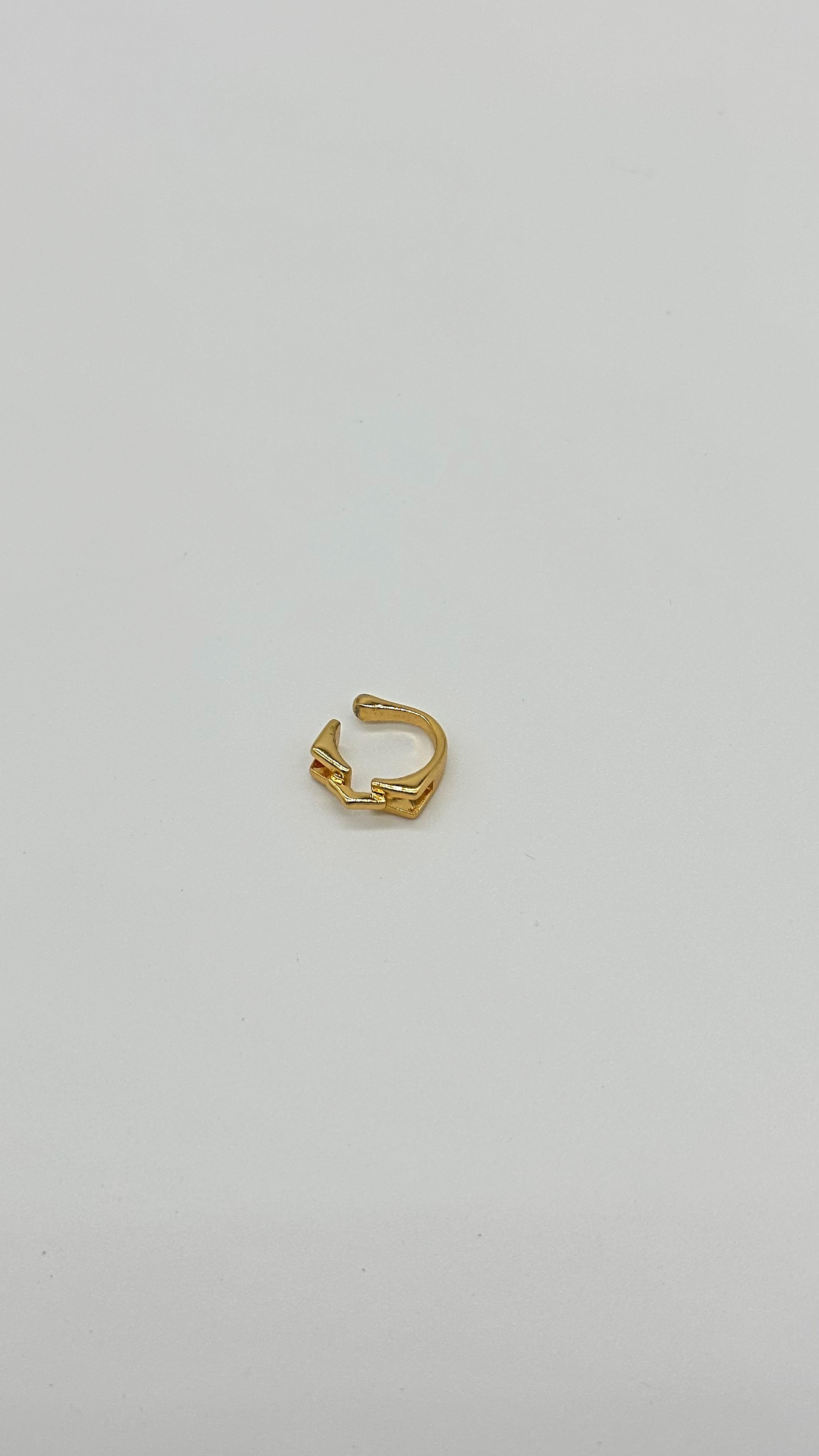 Zincir Plaka Earcuff Gold